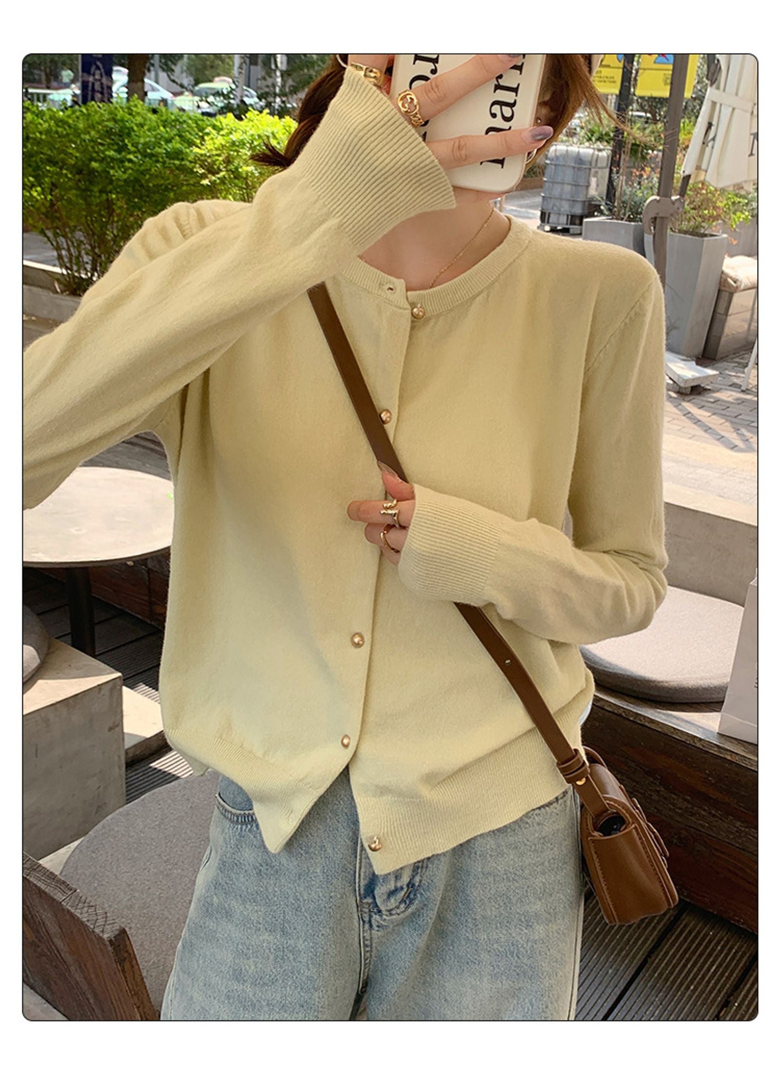 Women's O Neck Knitted Cardigan - Spring Autumn Style