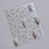 Silver and Rose Gold Leaf Branch Nail Art Stickers