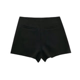 2025 Black Asymmetric Skort for Women