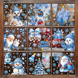 Christmas Window Stickers - Snowman, Santa, Snowflake & Elk