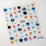 5D Kawaii Jellyfish Nail Art Stickers