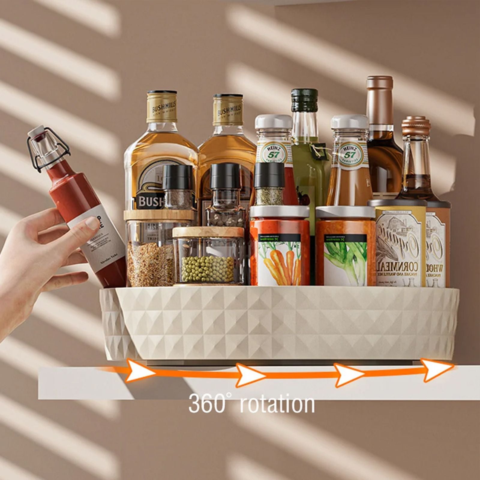 360° Rotating Kitchen Storage Spice Rack