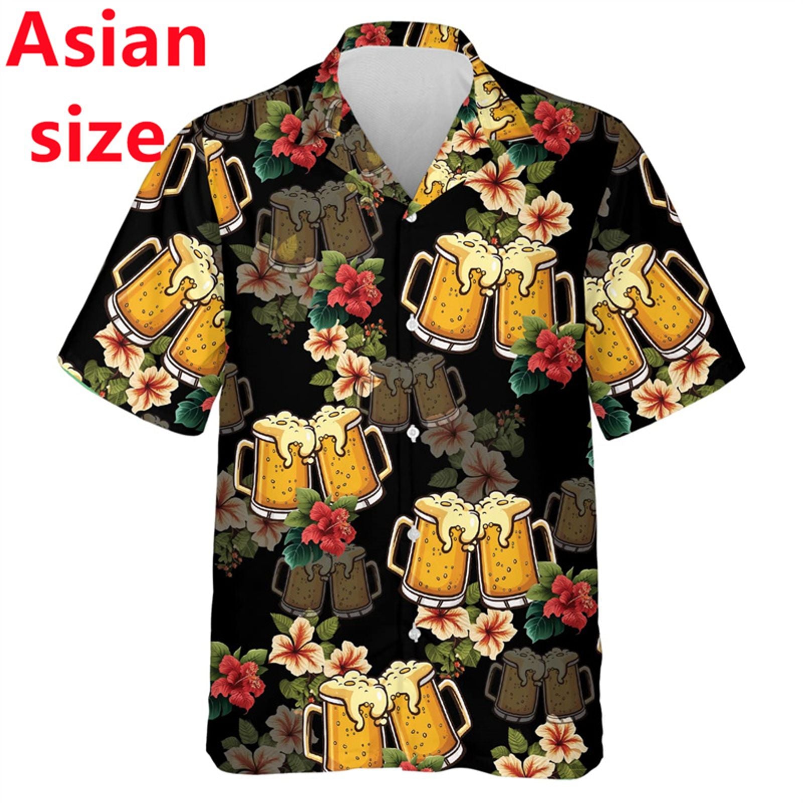 Men's Hawaiian Aloha Beach Shirt - Short Sleeve Beer Lovers