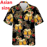 Men's Hawaiian Aloha Beach Shirt - Short Sleeve Beer Lovers