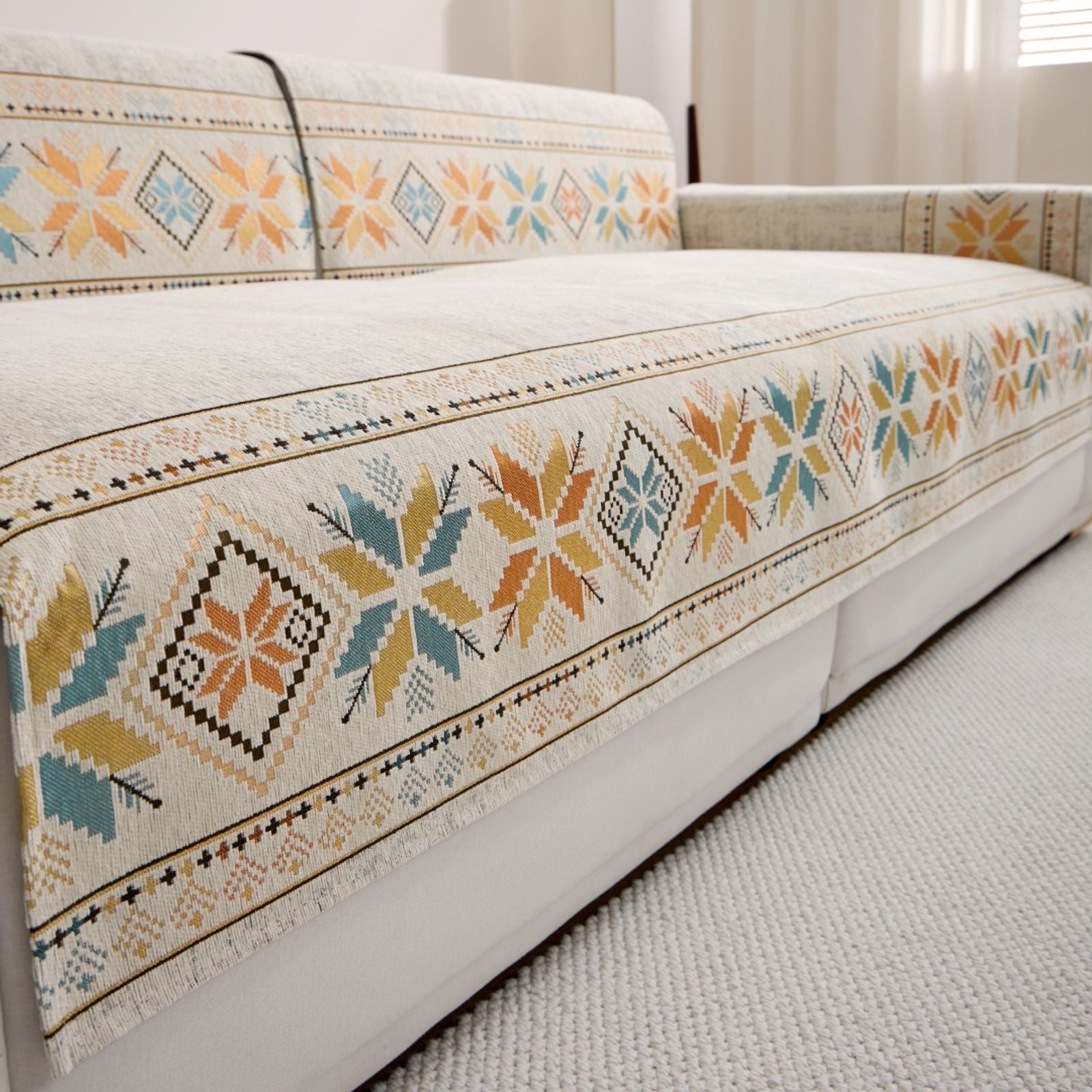 Bohemian Jacquard Chenille Sofa Cover for All Seasons