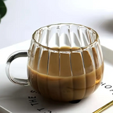 Pumpkin Striped Glass Cup Set - 450ml