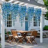 Artificial Blue Hanging Orchid Wall Decor with Eucalyptus