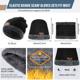 Winter Beanie Hat and Neck Scarf Set for Men and Women