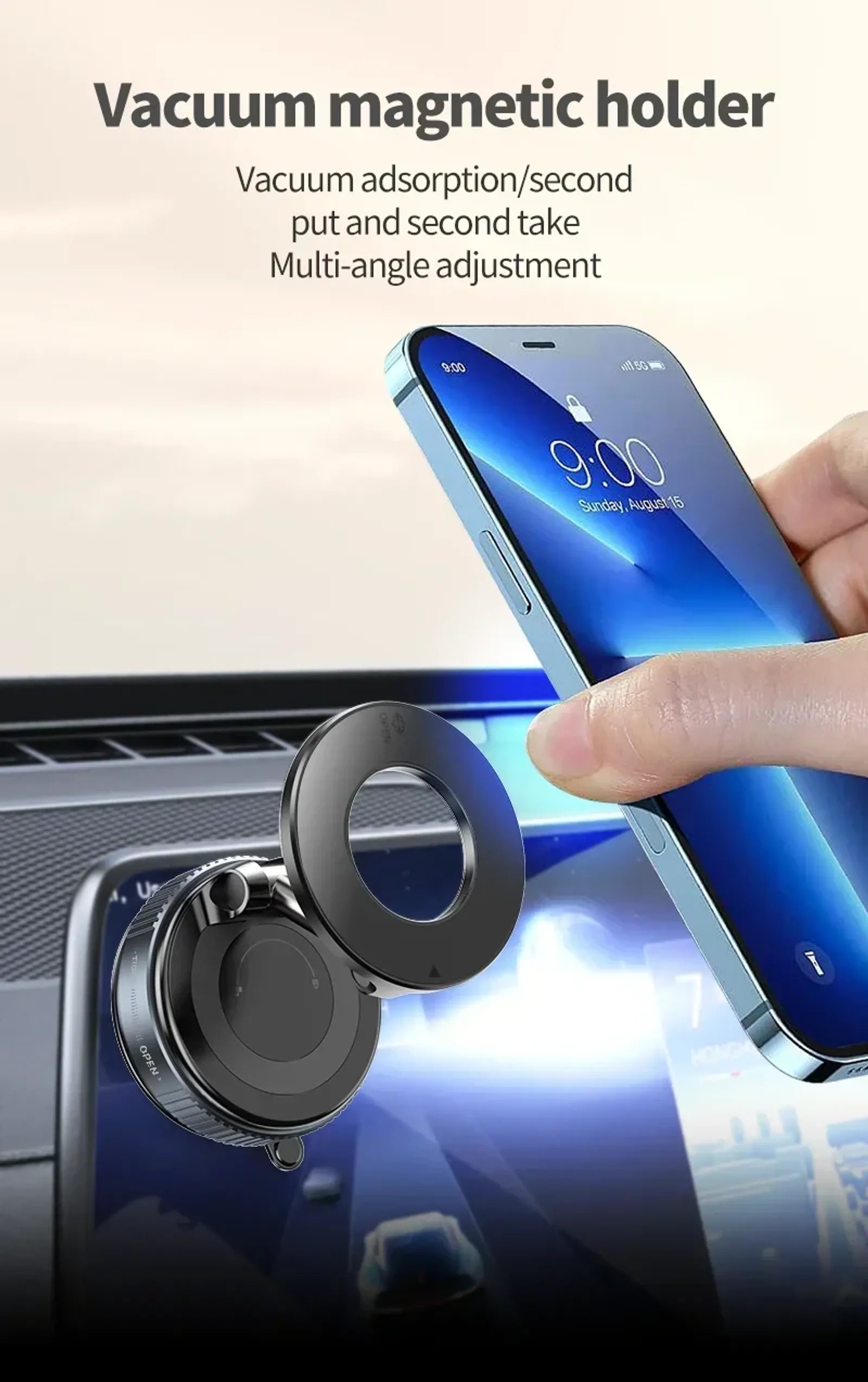 Foldable 360° Adjustable Magnetic Phone Holder Car Mount