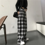 Oversized Black Plaid Women’s Sweatpants