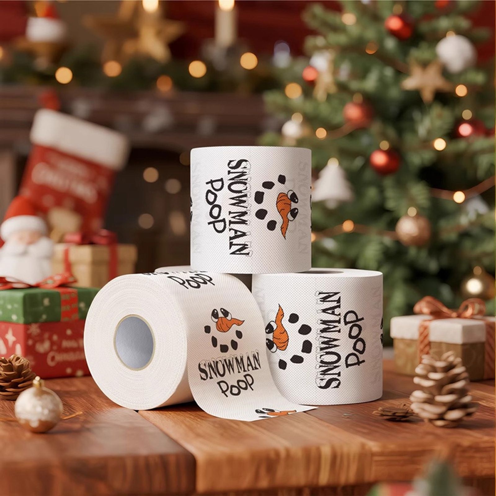 Funny Santa Claus Christmas Toilet Paper Rolls