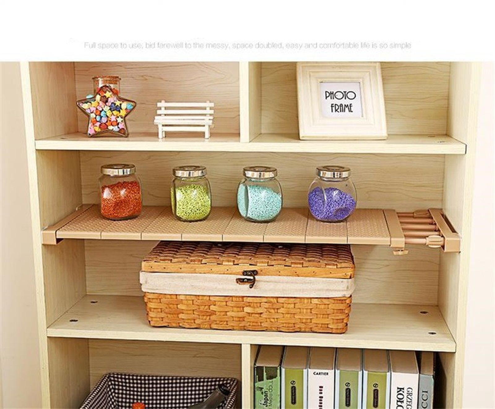 Adjustable Wall-Mounted Closet Organizer Shelf