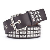 Fashion Square Bead Rivet Punk Belt for Men and Women