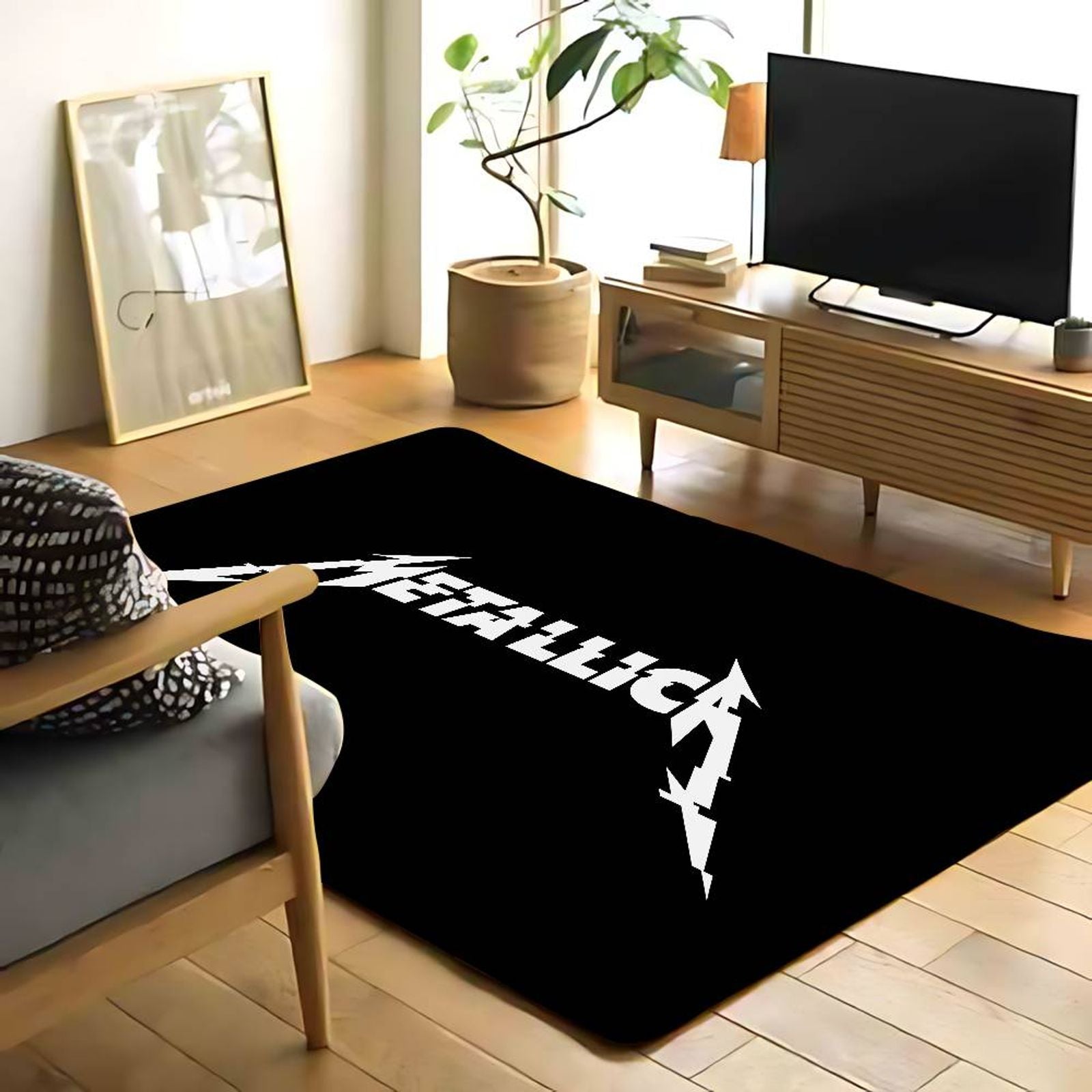 Metallica-Inspired Area Rug for Living Room and Bedroom