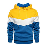 Men's Fleece Thermal Patchwork Hoodie for Outdoor Sports