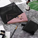 Black Mesh Cosmetic Travel Bag - Portable Makeup Organizer