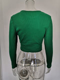 Women's Autumn Winter Ribbed Knitted Crop Top