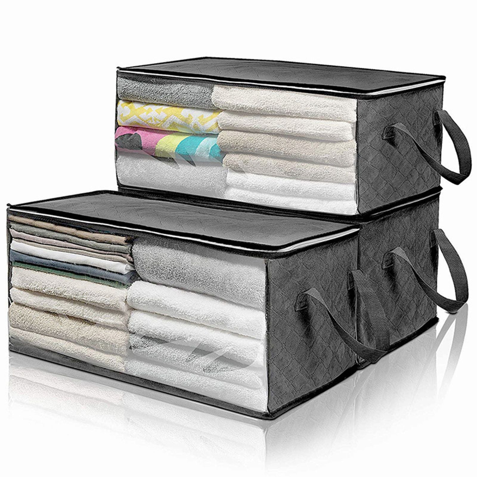 Large Capacity Foldable Clothes Storage Bag with Lids