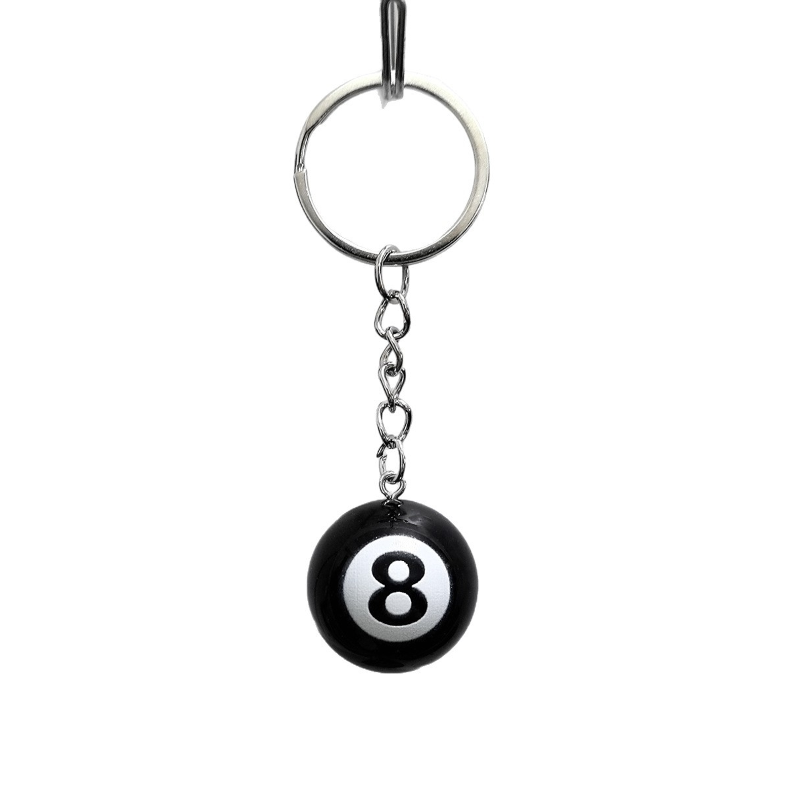25mm Black No.8 Billiard Keychain Mini Ball Pendant