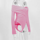 Women's Crossed Bodysuit with Long Sleeves