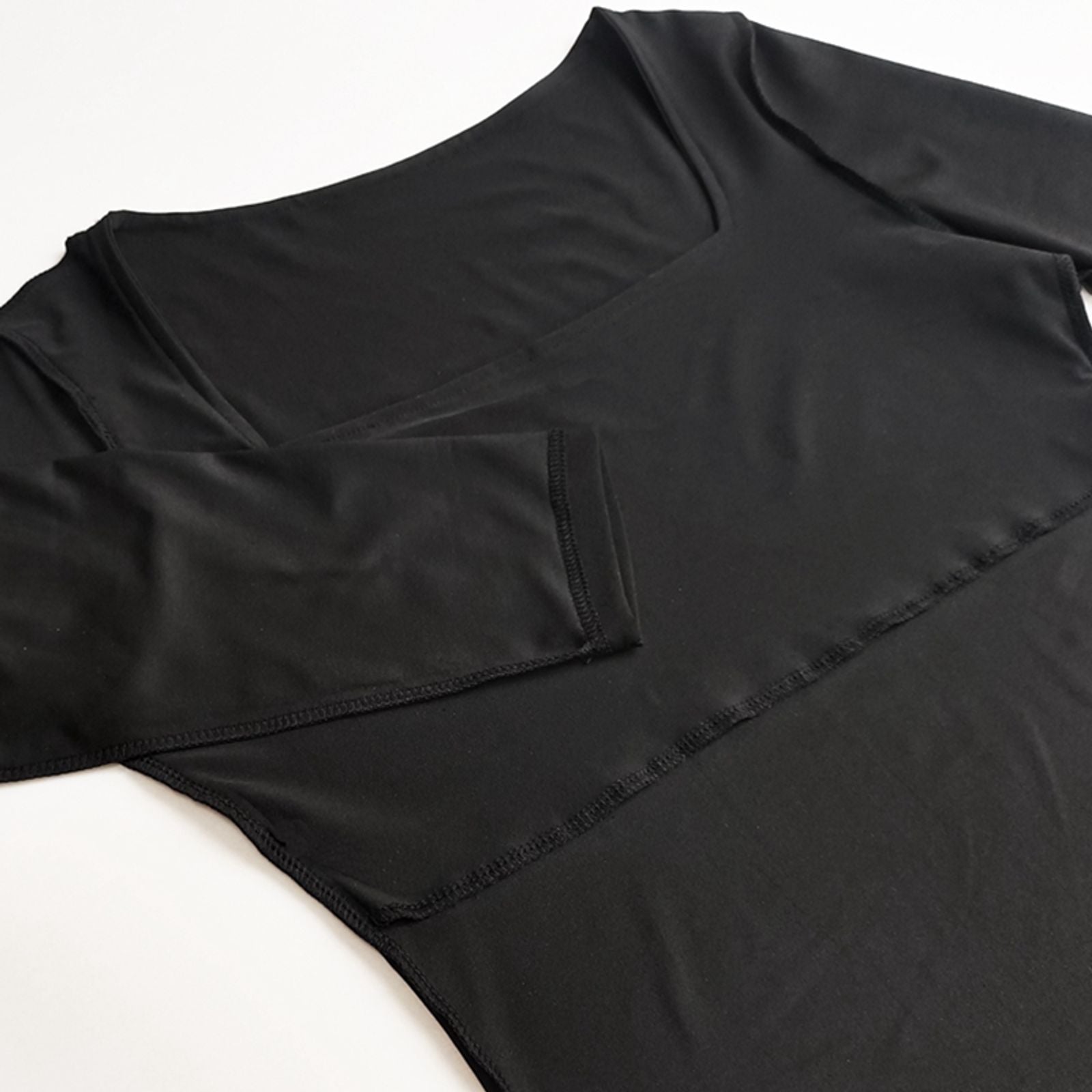 Long Sleeve Square-Cut Collar Bodycon Bodysuit