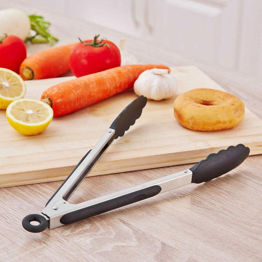 Stainless Steel BBQ Grilling Tong with Non-Stick Clip
