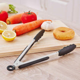 Stainless Steel BBQ Grilling Tong with Non-Stick Clip