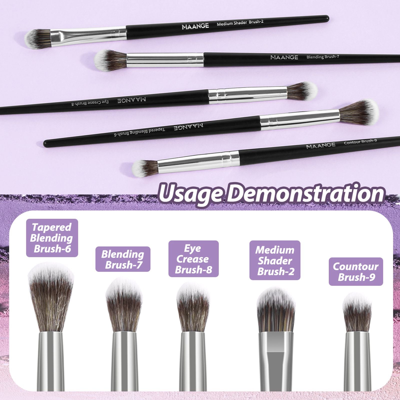 5PCS Eye Shadow Makeup Brush Set with Soft Bristles