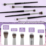 5PCS Eye Shadow Makeup Brush Set with Soft Bristles