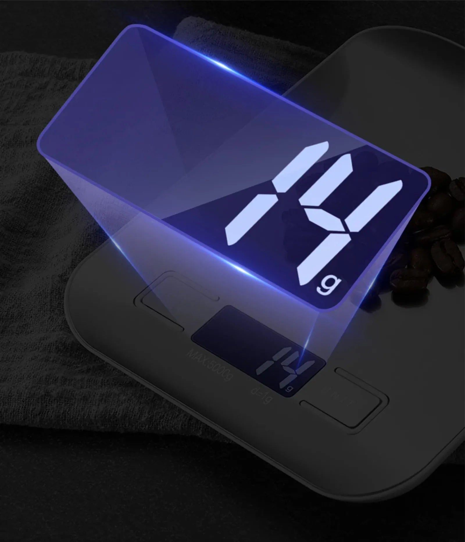 Portable Kitchen Scale with Stainless Steel Surface