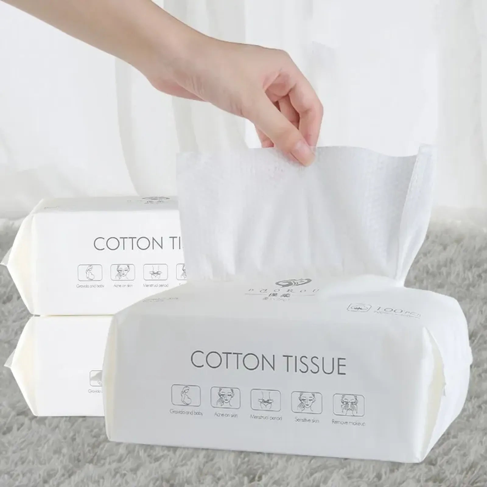 Soft Cotton Disposable Face Towels - 50/100 Pcs