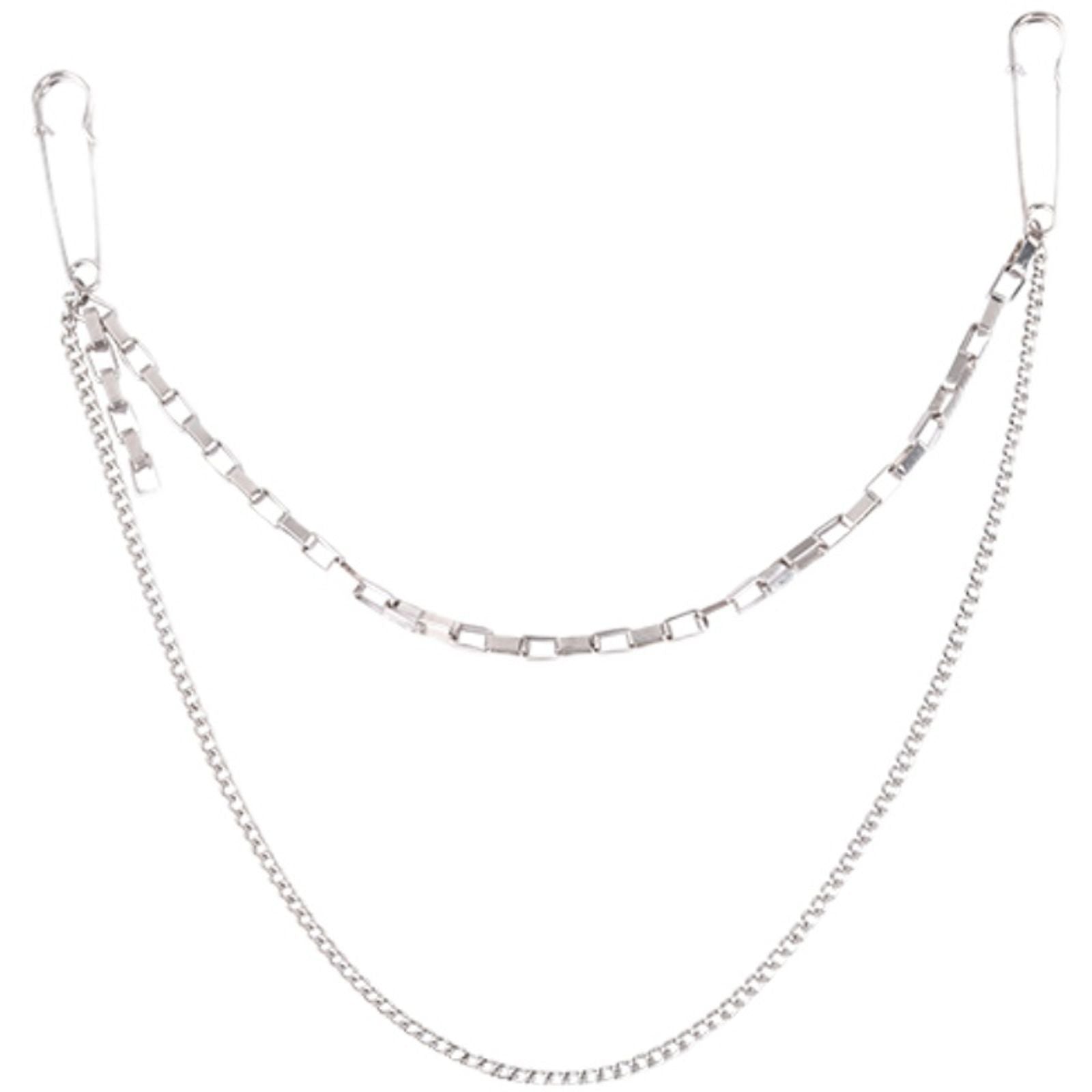 Punk Double Chain Brooch - Trendy Hip Hop Jewelry