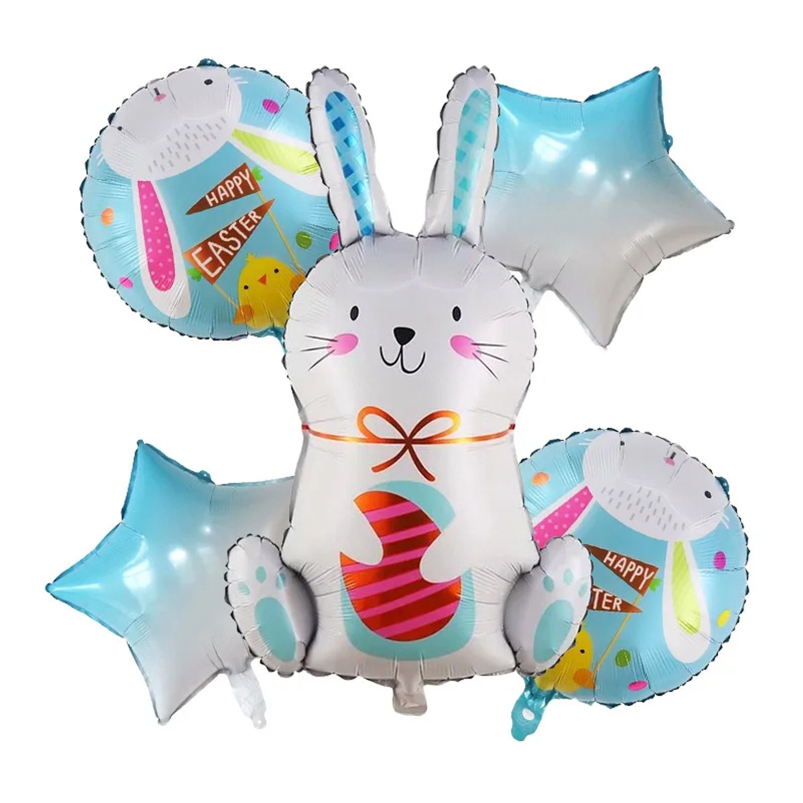5 Pcs Cartoon Rabbit Foil Balloons for Easter & Birthday