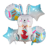 5 Pcs Cartoon Rabbit Foil Balloons for Easter & Birthday
