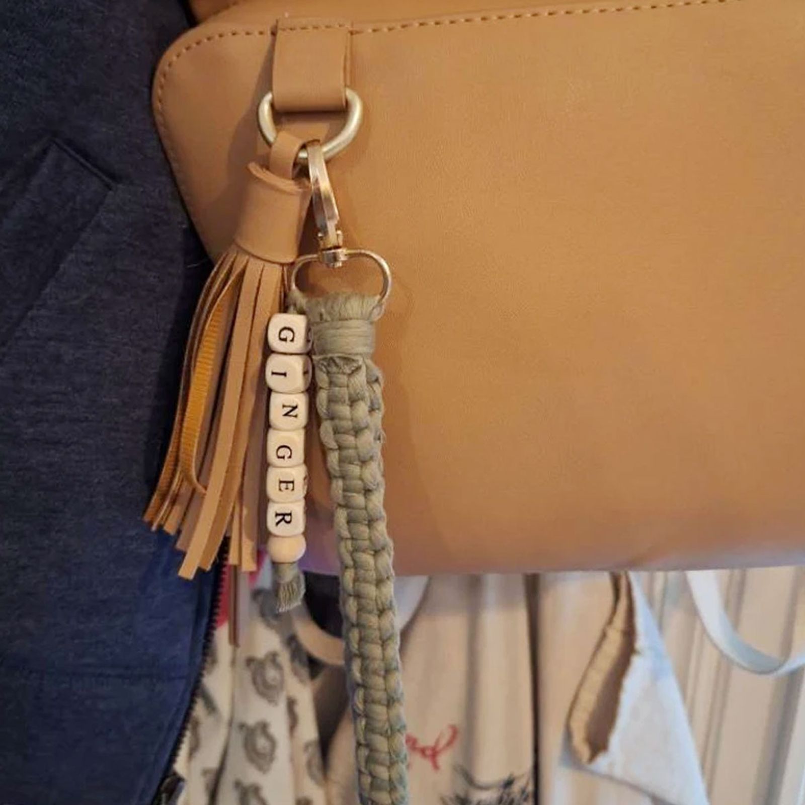 Customized Bohemian Style Bracelet Name Keychain