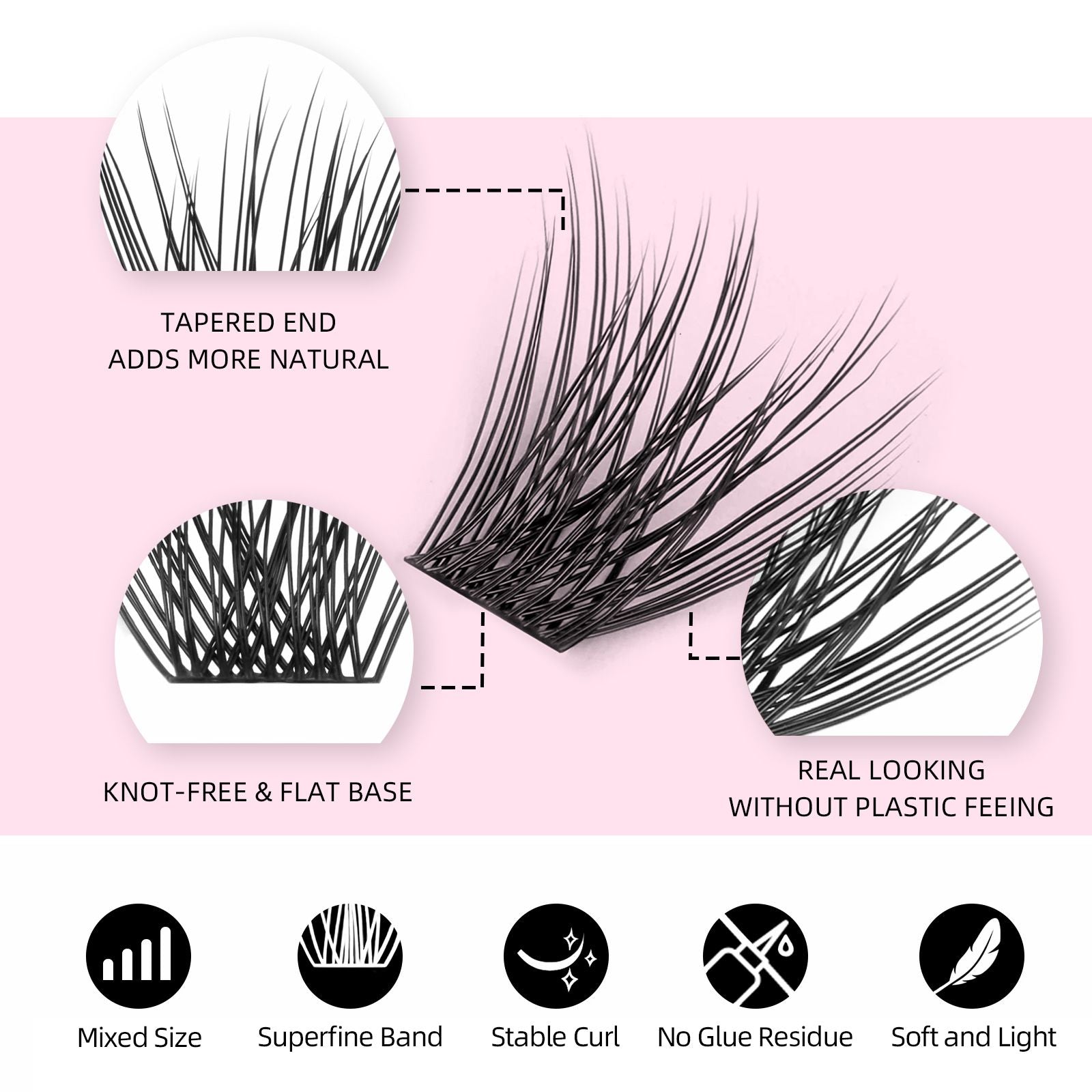 YUANZHIJIE Individual Eyelash Extensions - C/D Curl Wispy Volume