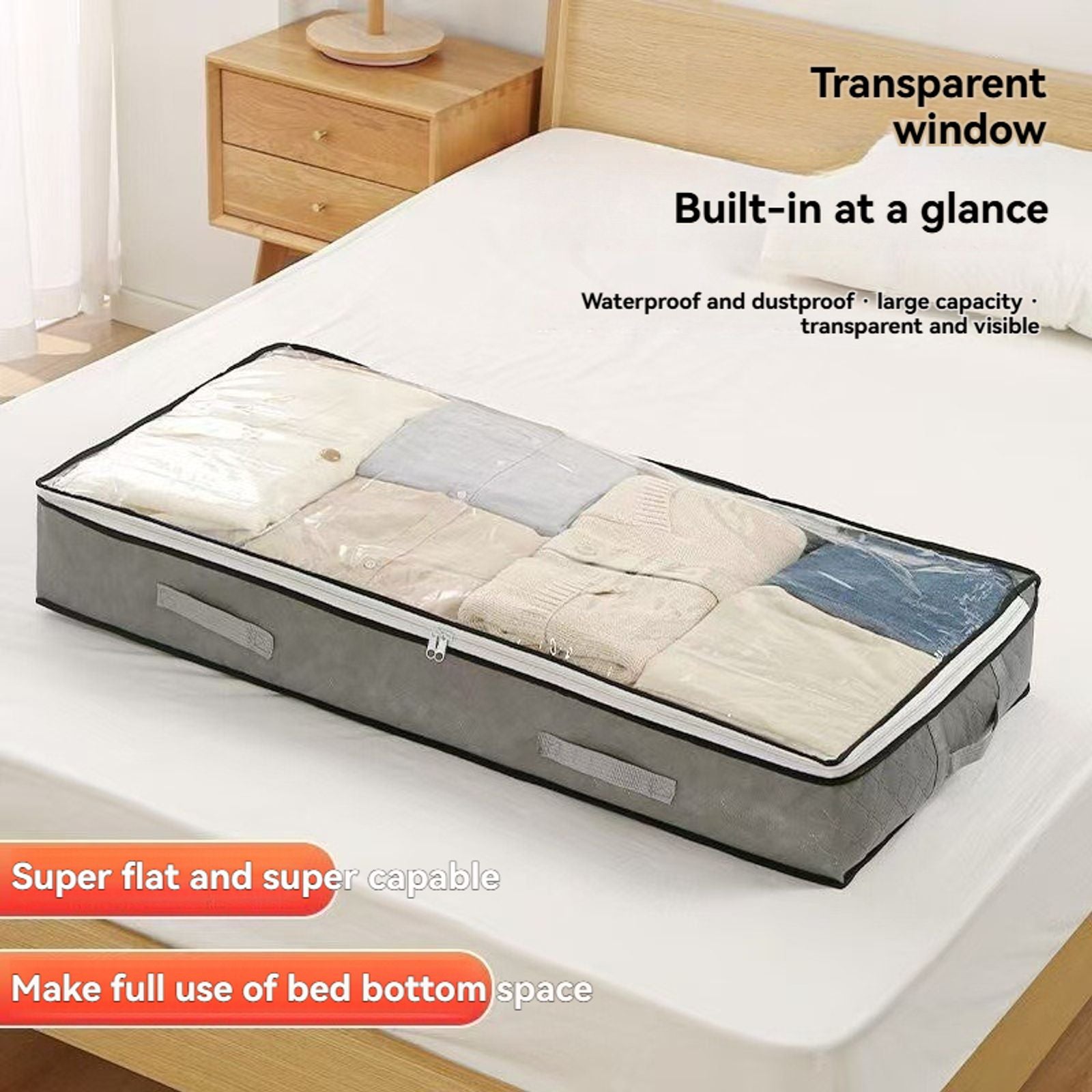 Large Under-Bed Storage Box for Clothes and Quilts