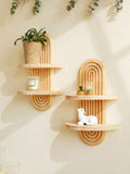 Boho Style Wooden Geometric Wall Shelves