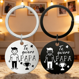 Te Quiero Papa Keychain - Stainless Steel Pendant Gift