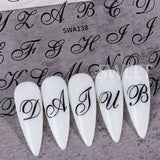 2pcs Gothic Letter Nail Stickers - Y2K Design Decals