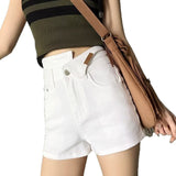 White High Waist Denim Shorts for Women