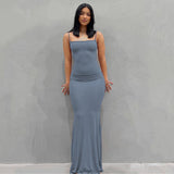 2024 Solid Color Slim Fit High Step Slip Dress