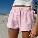 Striped Print Casual Shorts for Women