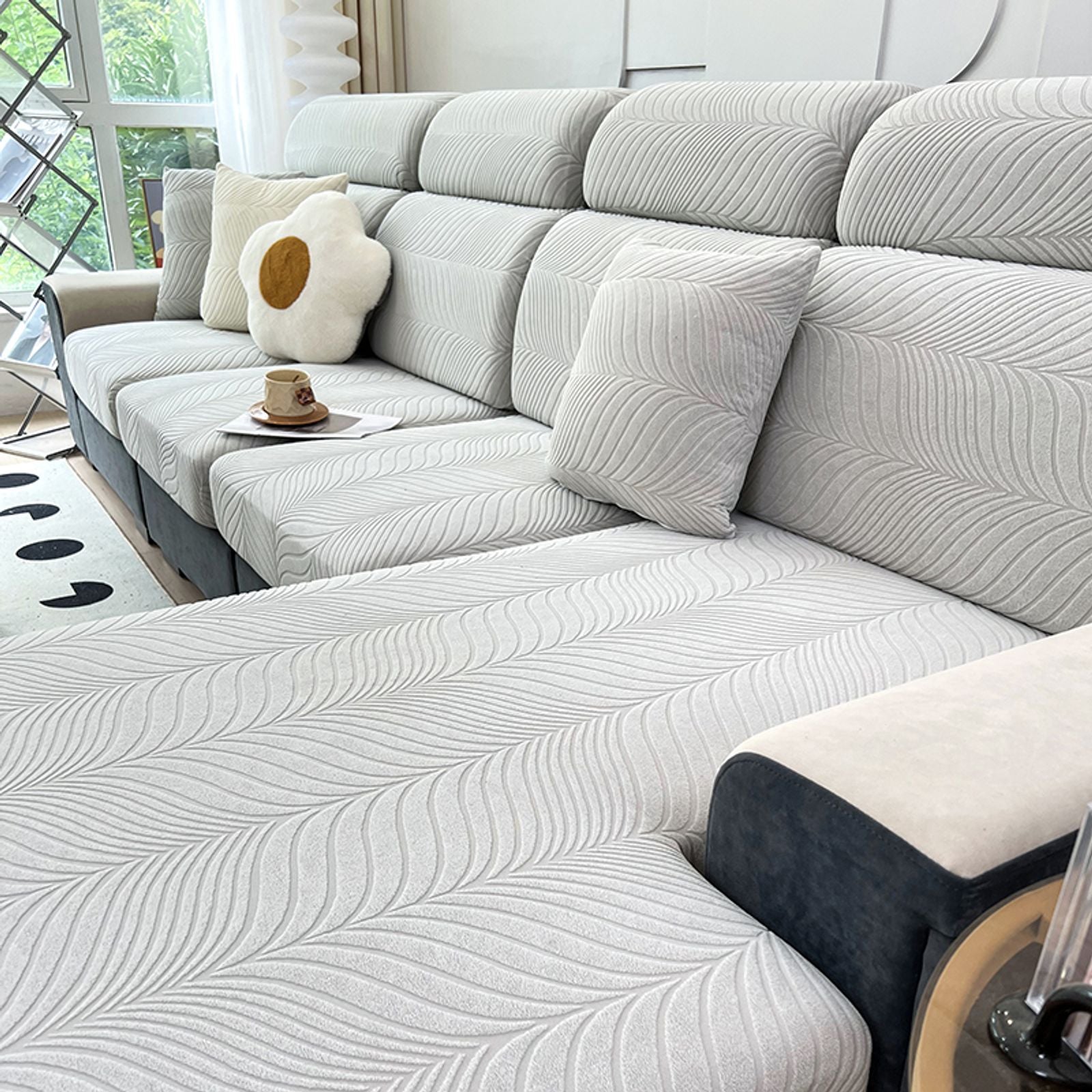 Splash-Proof Jacquard Sofa Cover - High Elasticity & Anti-Dirt