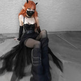 High-Waisted Irregular Skirt for Women - Gothic Style