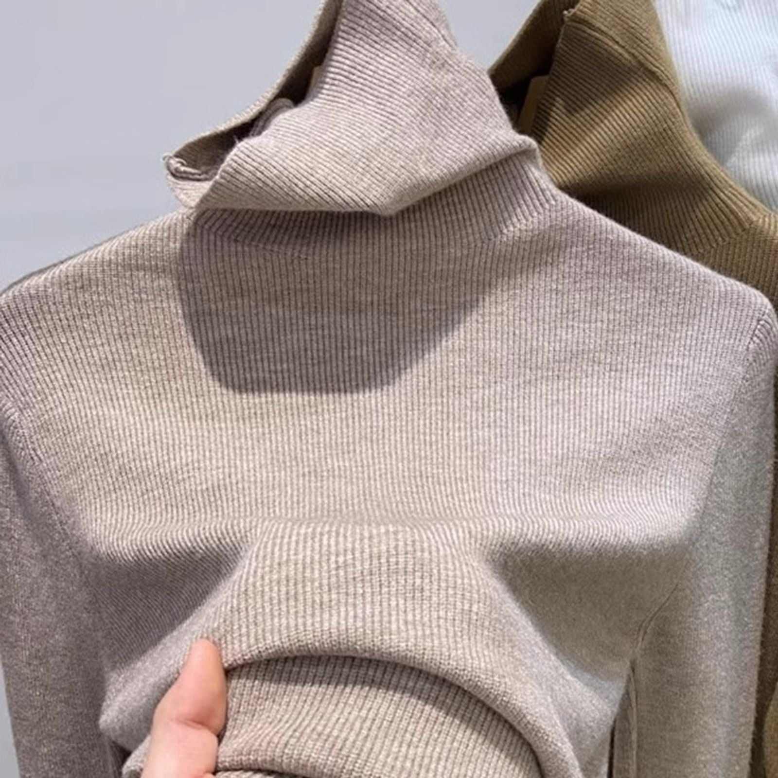 Women's Long Sleeve Turtleneck Knitted Sweater