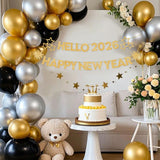 Glitter Happy New Year Gold Banner for 2026 Celebrations