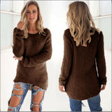 Plus Size Women's Warm Knitted Pullover Sweater