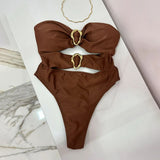 3 Colors Cut Out One Piece Swimsuit for Women