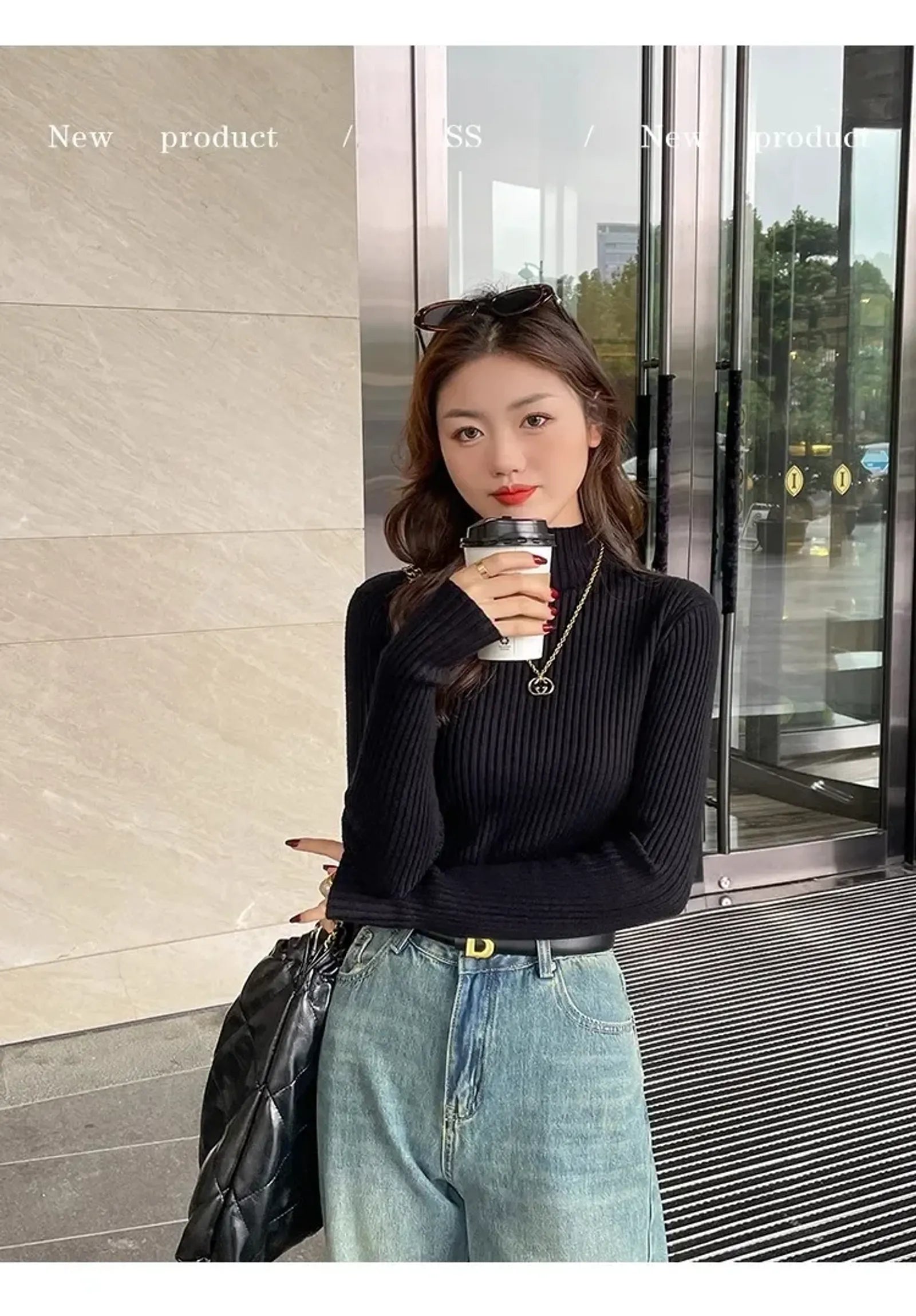 Solid Color Slim Turtleneck Sweater for Women